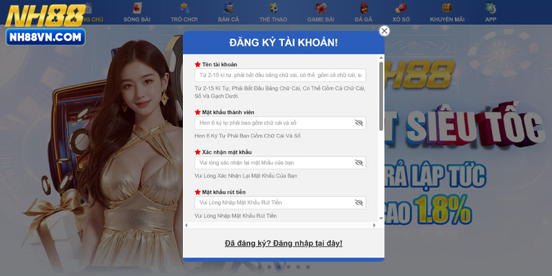 Hướng dẫn chi tiết cách đăng ký NH88 cho hội viên mới